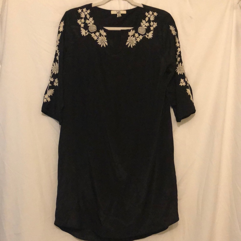 Embroidered black dress